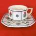 Quimper Cup & Saucer Hexagon Lady Yellow Apron