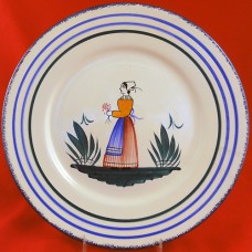 Quimper Lady With Posy Dinner Plate 10.75" NEW NEVER USED