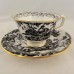 Royal Crown Derby Black Aves Cup and Saucer