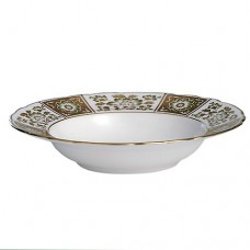 Royal Crown Derby Green Panel Rim Soup 