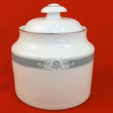 Royal Doulton Charade Covered Sugar 3.75" tall Platinum