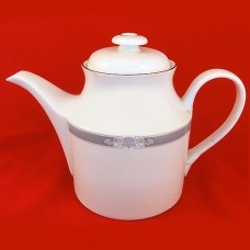 Royal Doulton Charade Tea Pot 6.5" tall Platinum Band