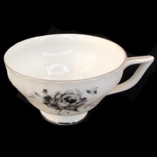 ROYAL TETTAU dinnerware Black & Grey Flowers Tea Cup ROYAL TETTAU dinnerware Black & Grey Flowers Tea Cup
