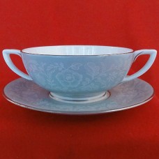 Royal Worcester Serenade creme soup and stand