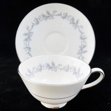 SILVER LEA by Royal Tuscan Tea Cup & Saucer 
