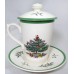 Spode Christmas Tree Covered Mug & Saucer Set 5.25" tall