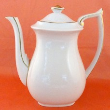 Spode Coffee Pot Small White Gold 6.75 inches tall