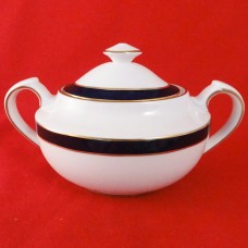 Spode Consul Cobalt Covered Sugar Bowl 4" tall