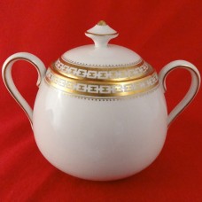 Spode Golden Bracelet Covered Sugar 4" tall