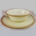 Spode Hallmark Pale Yellow Cream Soup & Stand 