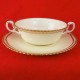 Spode Hallmark Pale Yellow Cream Soup & Stand 