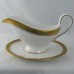 Spode Mandarin Gold Gravy Boat & Stand 8.5" long