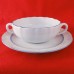 Spode Marlborough Blue Cream Soup & Stand