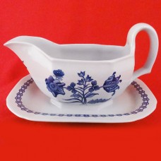 Spode Palace Garden Gravy Boat & Stand 4" tall