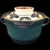 Stavangerflint Kon-Tiki Covered Casserole 9.5" crazed lid