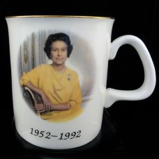 Sunrise Queen Elizabeth II Mug 1952-1992 3.75" tall