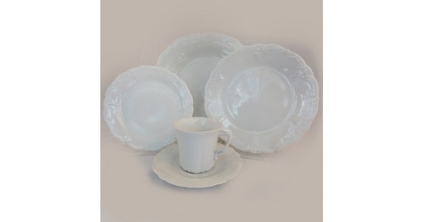 Tirschenreuth Baroness White 5pc Place Setting