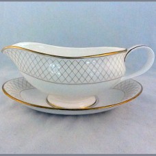 Waterford Crosshaven Gold Gravy and Stand 8.5 inches long