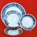 Wedgwood Columbia Blue and gold 5pc Leigh shape