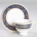 Wedgwood Columbia Blue and gold 5pc Leigh shape