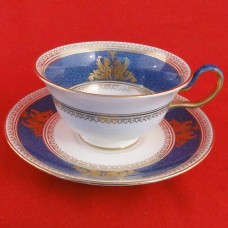 Wedgwood Columbia Powder Blue Peony Shape Cup & Saucer