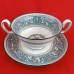 Wedgwood Florentine Turquoise Cream Soup and Stand