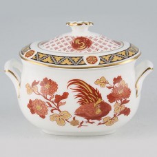 Wedgwood Golden Cockerel Sugar Bowl Covered 2.25" tall