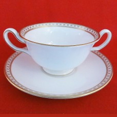 Wedgwood Ulander Gold Cream Soup & Stand