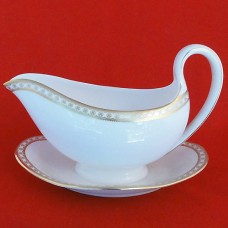 Wedgwood Ulander Gold Gravy Boat & Stand