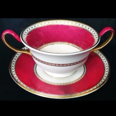 Wedgwood Ulander Ruby Cream Soup & Stand W1813