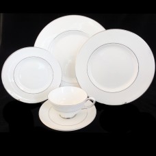 WHITE & PLATINUM by Royal Tuscan 5 Piece Place Setting 