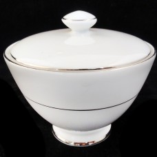 WHITE & PLATINUM by Royal Tuscan Covered Sugar Bowl