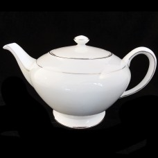 WHITE & PLATINUM by Royal Tuscan Tea Pot 9.2"