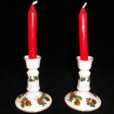 YULETIDE by Rosina-Queen's Pair Candle Holders 3.5" tall