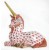 Herend Unicorn Sitting Rust fishnet pattern 3.2" tall