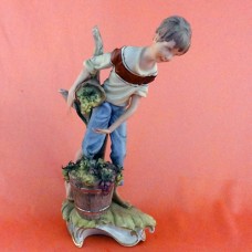 Napoleon Figurine Boy With Basket of Grapes 7.5 inches tall