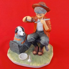 Norman Rockwell Boy And His Dog 5" tall
