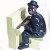 Piano Player Black Jazz 12" tall
