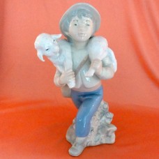 Rex Boy with Lamb on Shoulder 9.5" tall