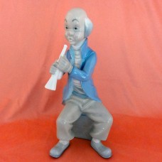 Rex Clown Sitting Playing Horn 8.75" tall