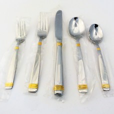 RETRONEU Stainless ORION GOLD 5 Piece Place Setting NEW