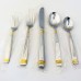 RETRONEU Stainless ORION GOLD 5 Piece Place Setting NEW