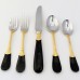 RETRONEU Stainless PRINCE OF WALES BLACK & GOLD 5 Piece Set RETRONEU Stainless PRINCE OF WALES BLACK & GOLD 5 Piece Set