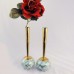 DELFT Made in Holland Vase 8.5" tall Brass top
