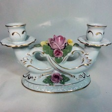 Dresden Candleholder 2 arm 5.5 inches high