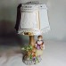 Dresden Lamp Female Figure and shade 12.5 inches high as is