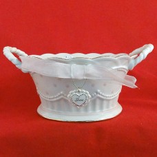 Lenox Polka Dot Basket 4.25" tall