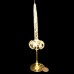 LYCENTA Strass Crystal Gold Plated Short Candlestick 6.5" tall 