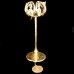 LYCENTA Strass Crystal Gold Plated Short Candlestick 6" tall 