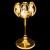 LYCENTA Strass Crystal Gold Plated Short Candlestick 6" tall 